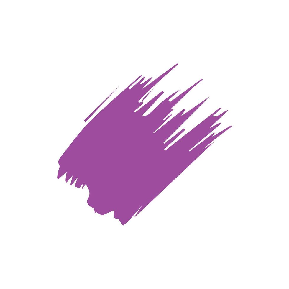 Purple ink brush strokes isolated on white background. Grunge graphic elements. Dirty texture banners. Ink splatters. vector