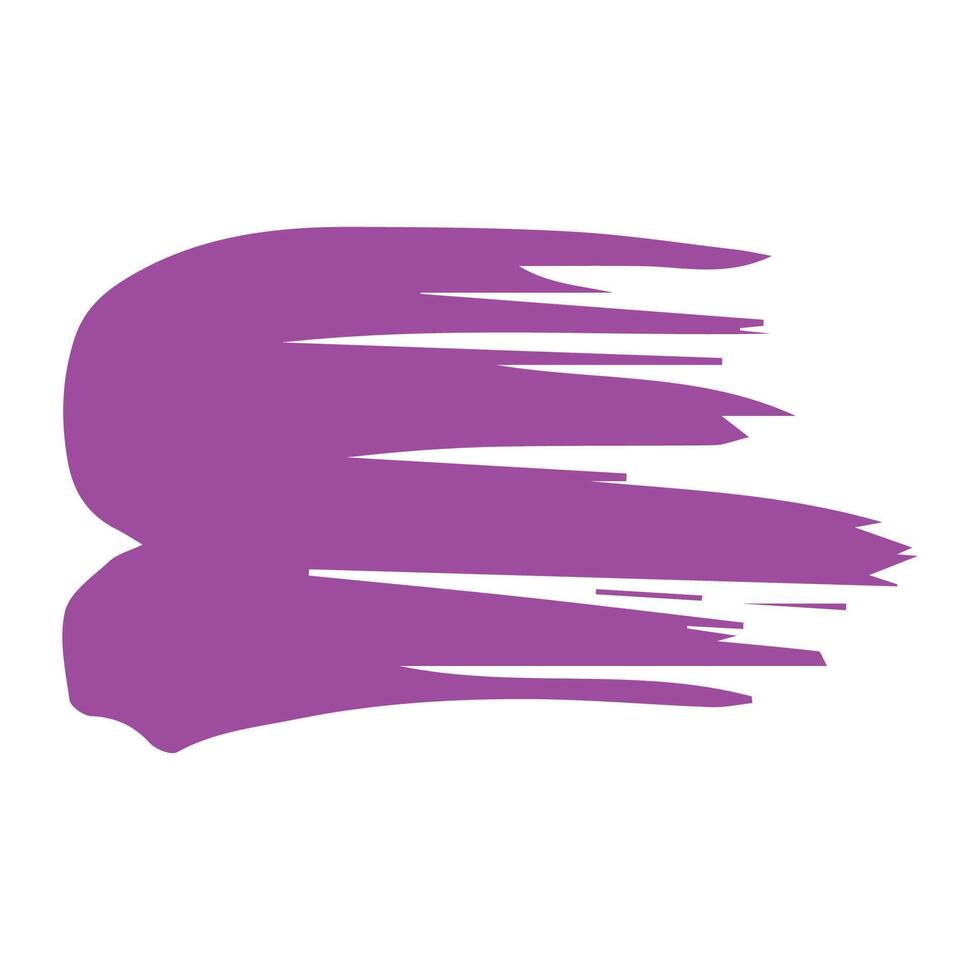 Purple ink brush strokes isolated on white background. Grunge graphic elements. Dirty texture banners. Ink splatters. vector