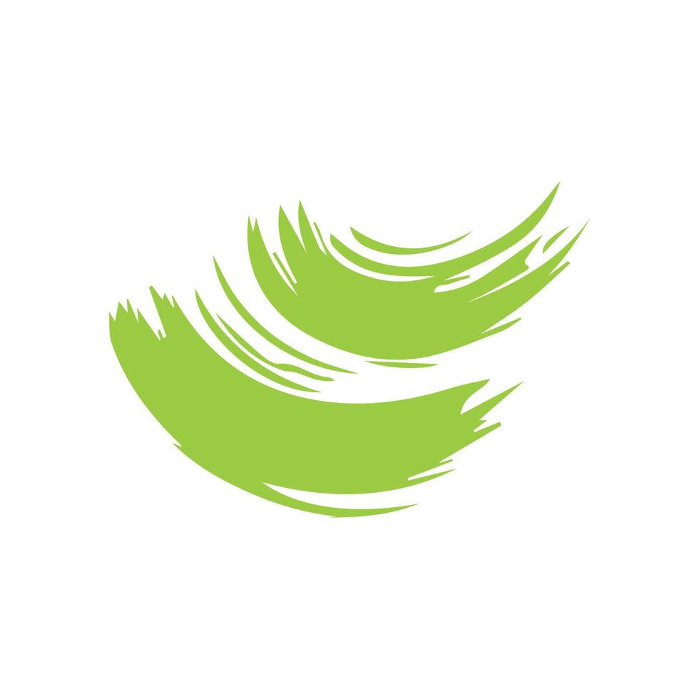 Green ink brush strokes isolated on white background. Grunge graphic elements. Dirty texture banners. Ink splatters. vector