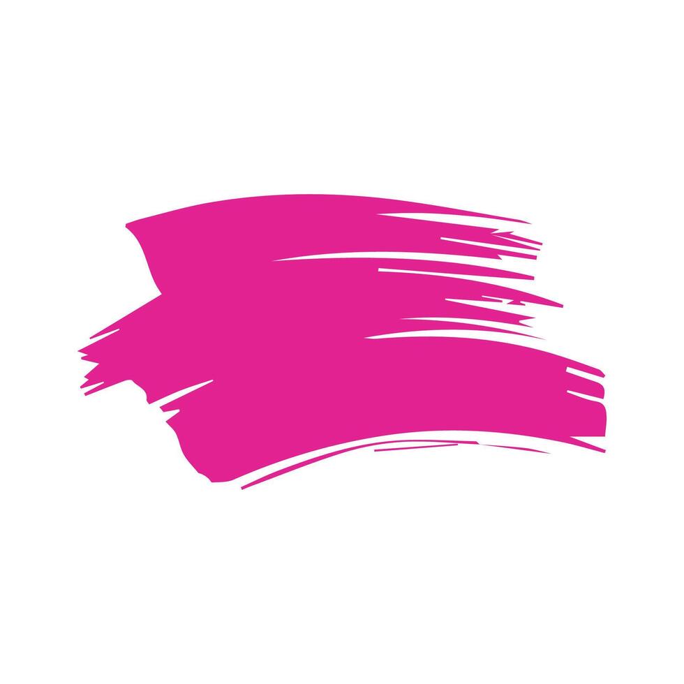 Pink ink brush strokes isolated on white background. Grunge graphic elements. Dirty texture banners. Ink splatters. vector