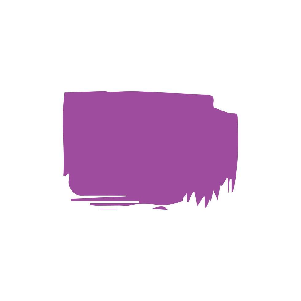 Purple ink brush strokes isolated on white background. Grunge graphic elements. Dirty texture banners. Ink splatters. vector