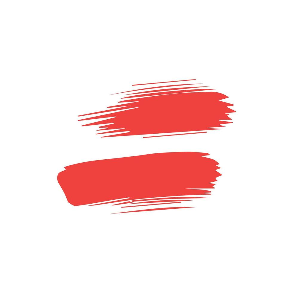 Red ink brush strokes isolated on white background. Grunge graphic elements. Dirty texture banners. Ink splatters. vector