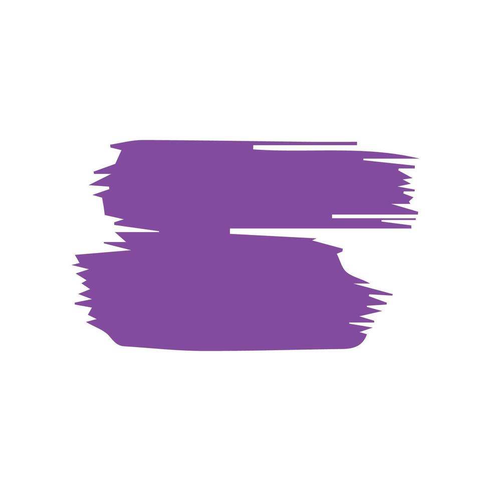 Purple ink brush strokes isolated on white background. Grunge graphic elements. Dirty texture banners. Ink splatters. vector