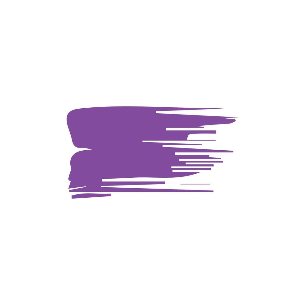 Purple ink brush strokes isolated on white background. Grunge graphic elements. Dirty texture banners. Ink splatters. vector