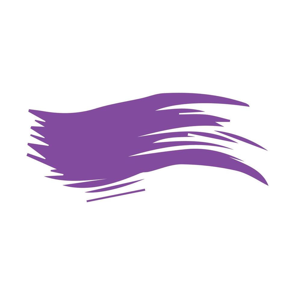 Purple ink brush strokes isolated on white background. Grunge graphic elements. Dirty texture banners. Ink splatters. vector