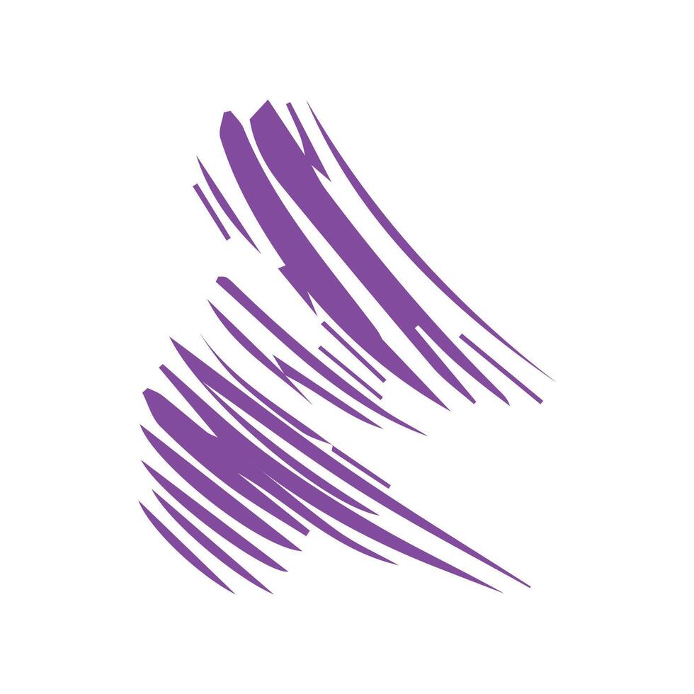 Purple ink brush strokes isolated on white background. Grunge graphic elements. Dirty texture banners. Ink splatters. vector