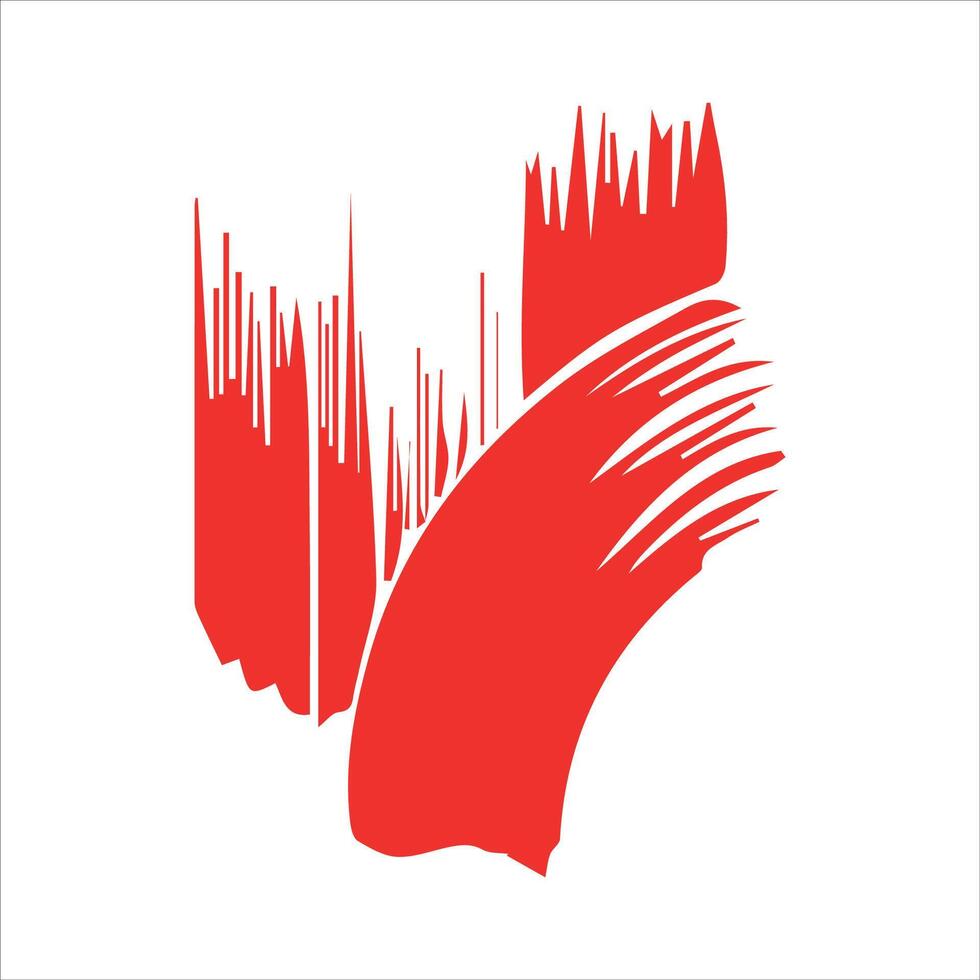 Red ink brush strokes isolated on white background. Grunge graphic elements. Dirty texture banners. Ink splatters. vector