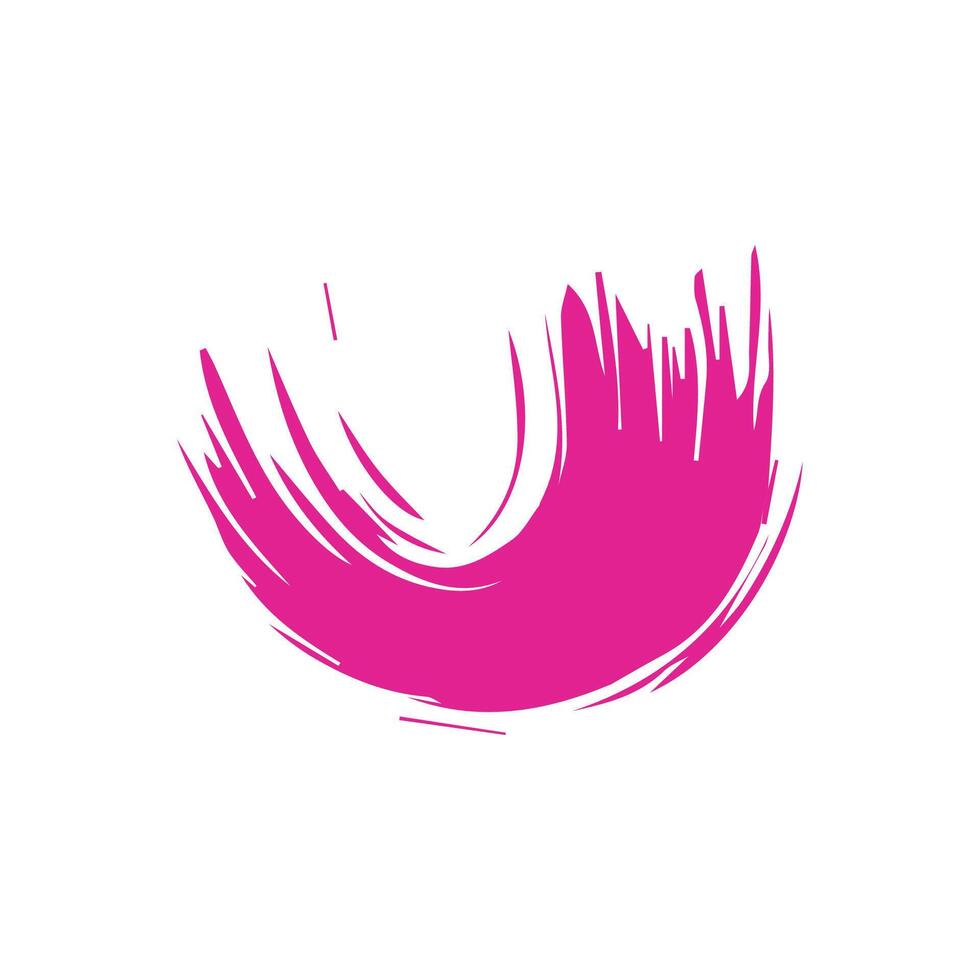 Pink ink brush strokes isolated on white background. Grunge graphic elements. Dirty texture banners. Ink splatters. vector
