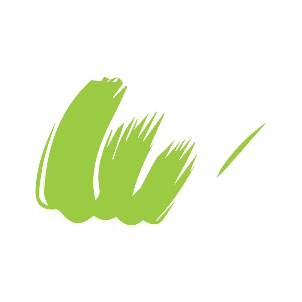 Green ink brush strokes isolated on white background. Grunge graphic elements. Dirty texture banners. Ink splatters. vector