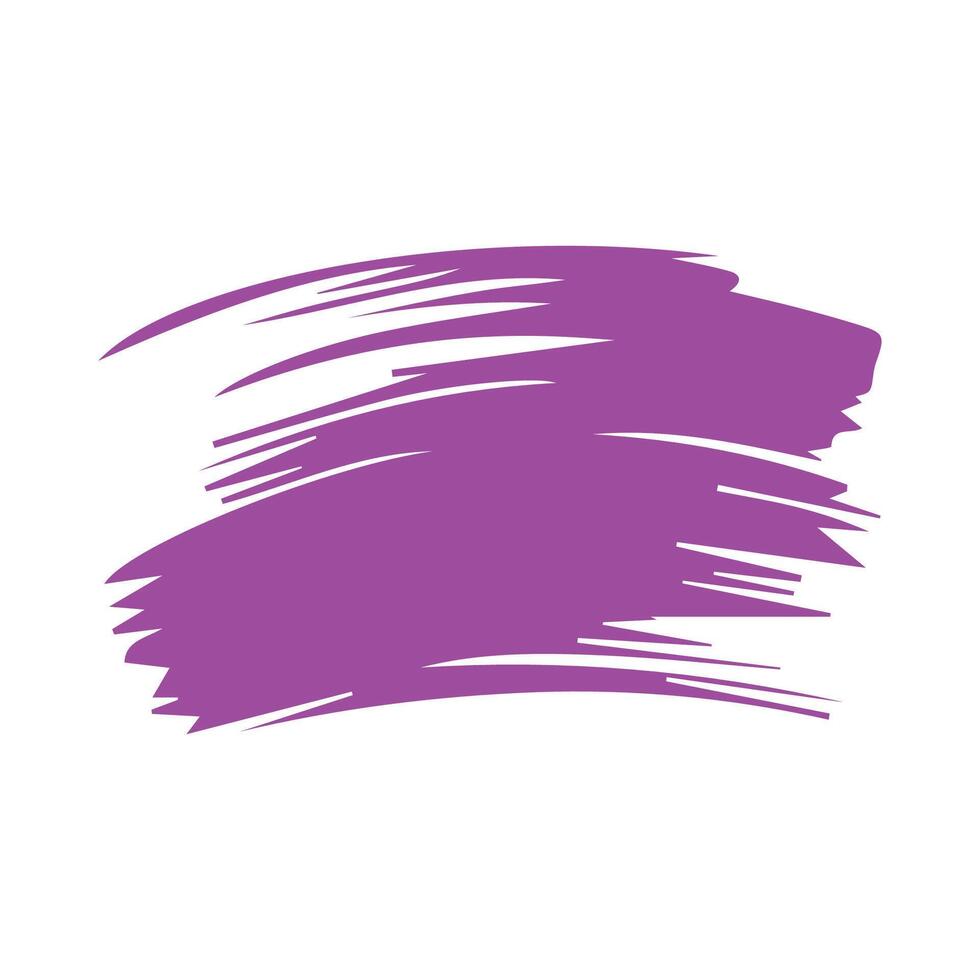 Purple ink brush strokes isolated on white background. Grunge graphic elements. Dirty texture banners. Ink splatters. vector