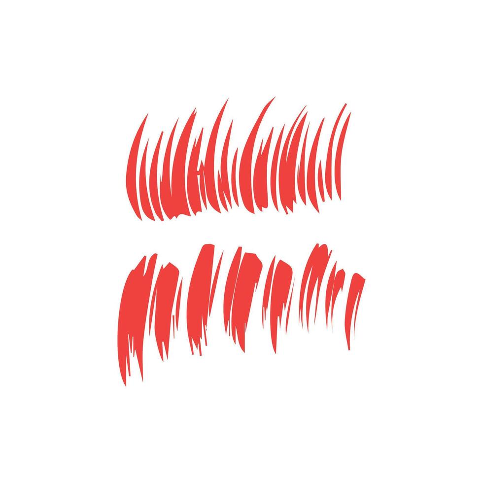 Red ink brush strokes isolated on white background. Grunge graphic elements. Dirty texture banners. Ink splatters. vector