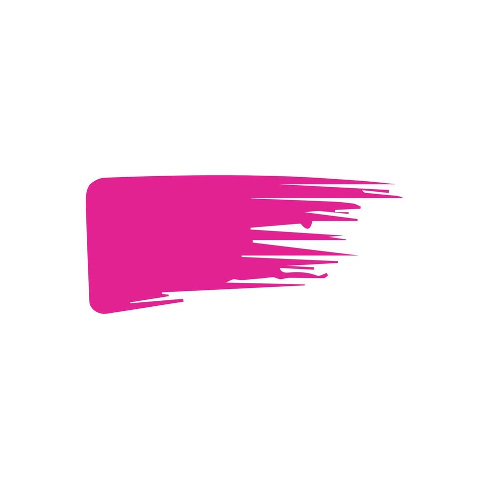 Pink ink brush strokes isolated on white background. Grunge graphic elements. Dirty texture banners. Ink splatters. vector