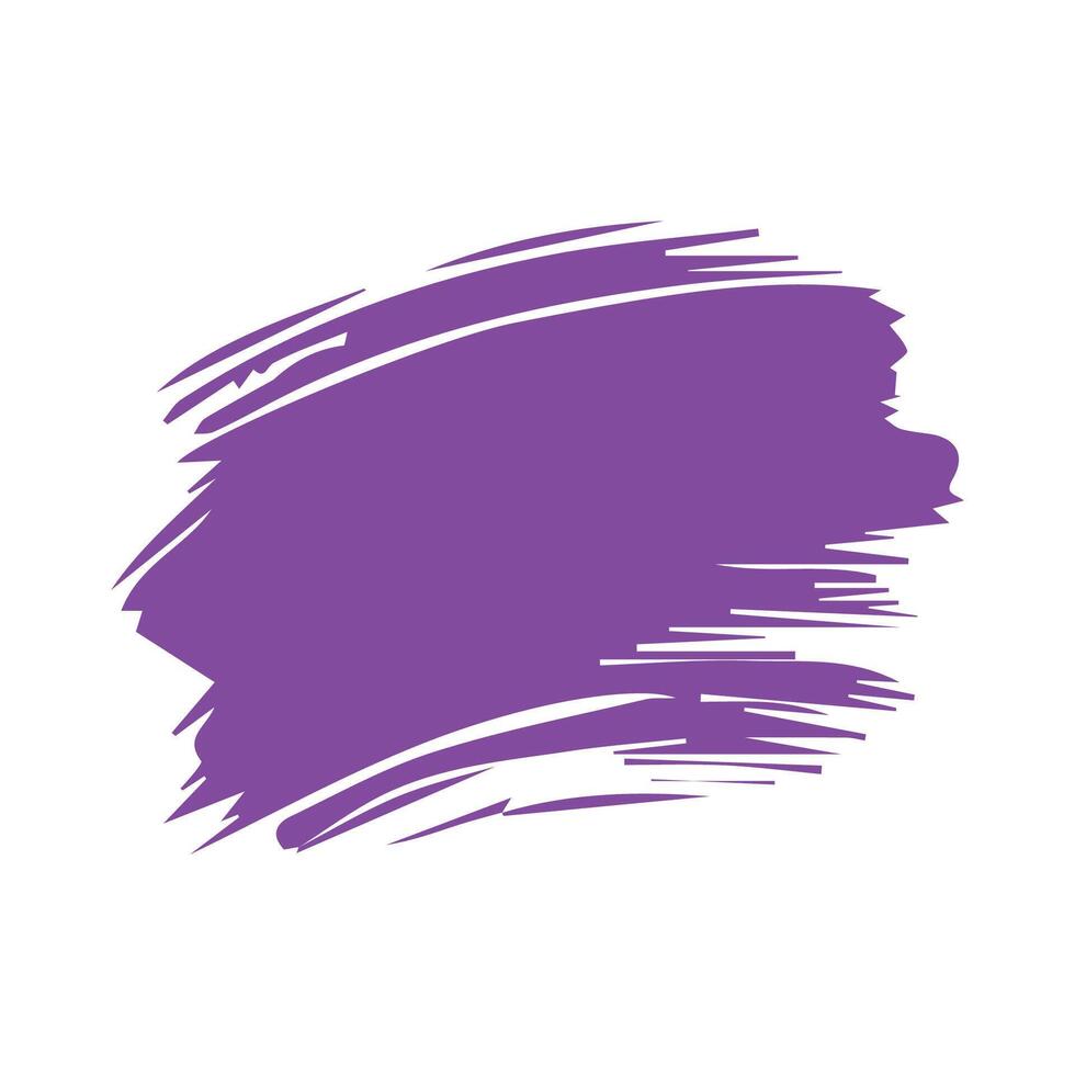 Purple ink brush strokes isolated on white background. Grunge graphic elements. Dirty texture banners. Ink splatters. vector