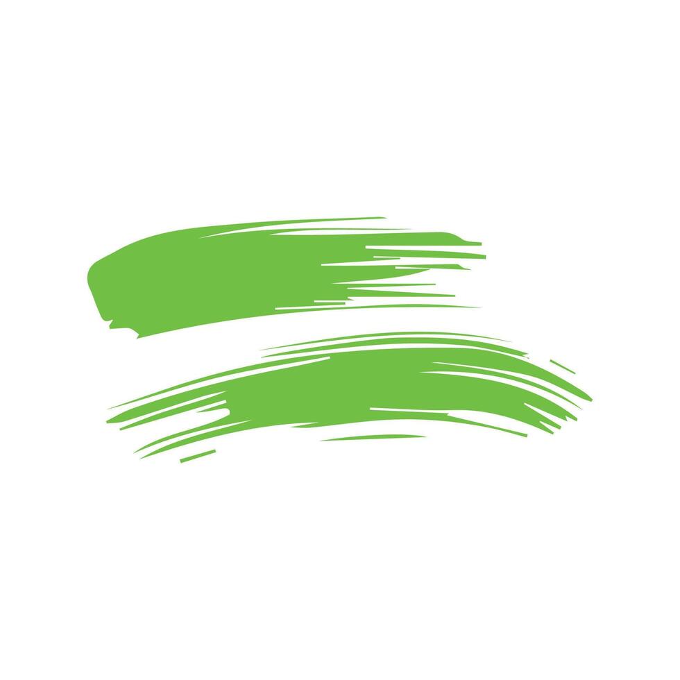 Green ink brush strokes isolated on white background. Grunge graphic elements. Dirty texture banners. Ink splatters. vector