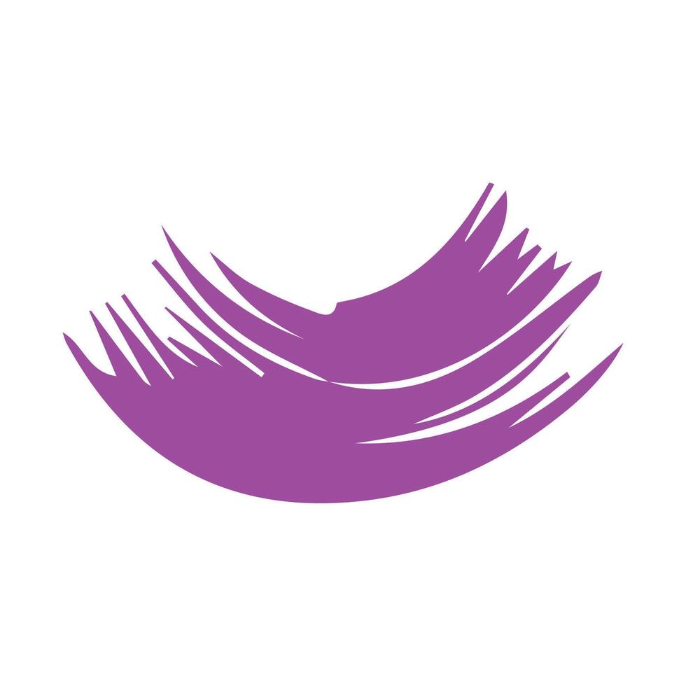 Purple ink brush strokes isolated on white background. Grunge graphic elements. Dirty texture banners. Ink splatters. vector