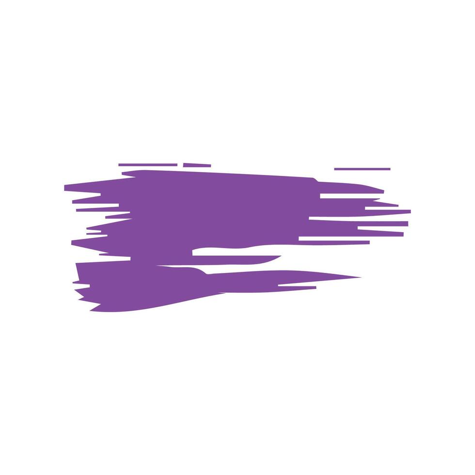 Purple ink brush strokes isolated on white background. Grunge graphic elements. Dirty texture banners. Ink splatters. vector