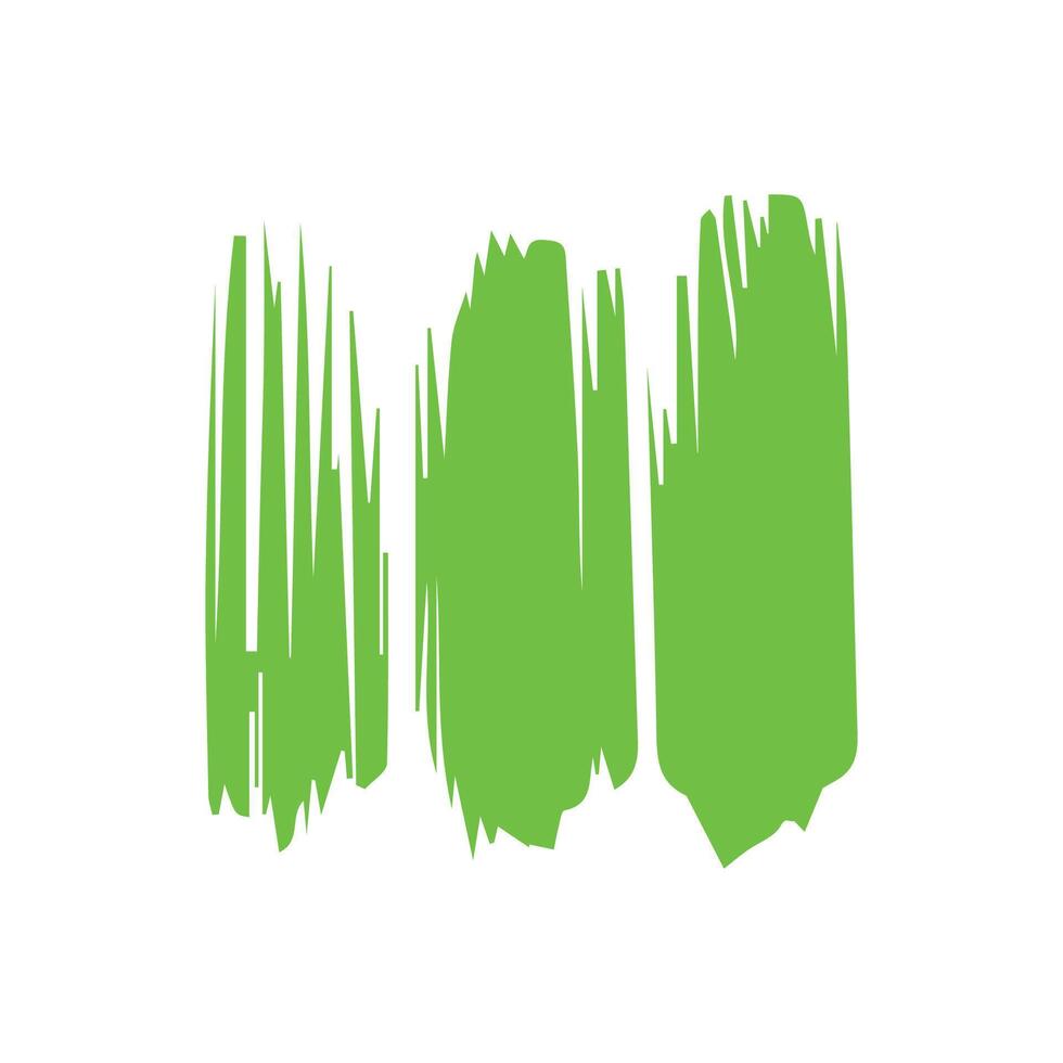 Green ink brush strokes isolated on white background. Grunge graphic elements. Dirty texture banners. Ink splatters. vector