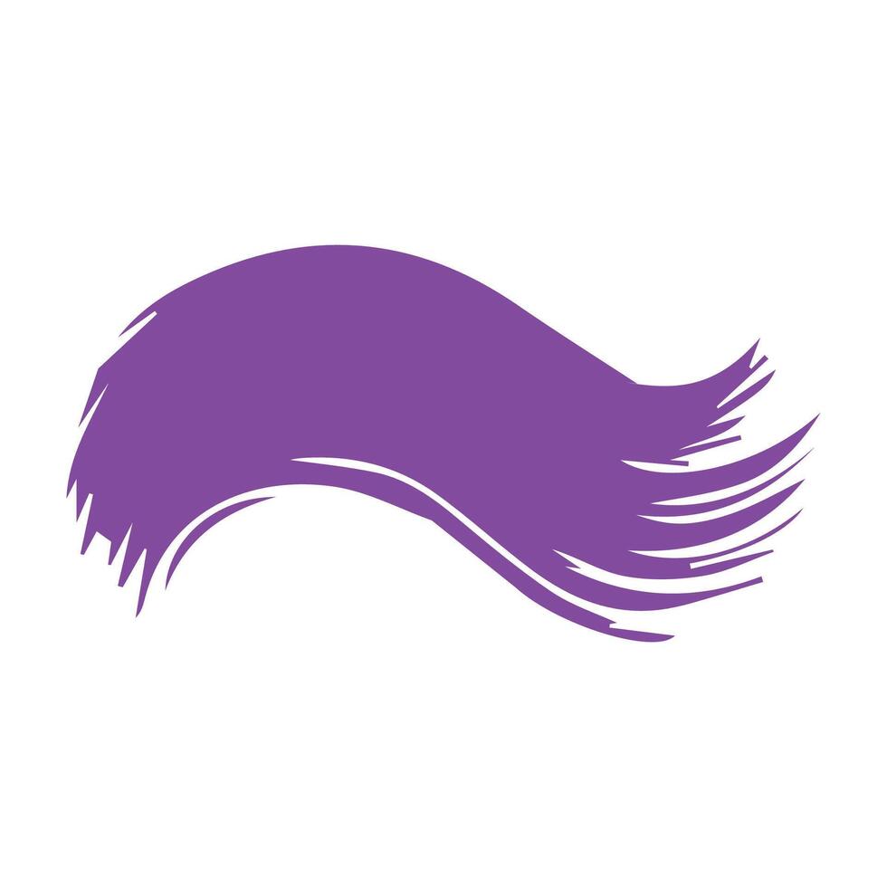 Purple ink brush strokes isolated on white background. Grunge graphic elements. Dirty texture banners. Ink splatters. vector