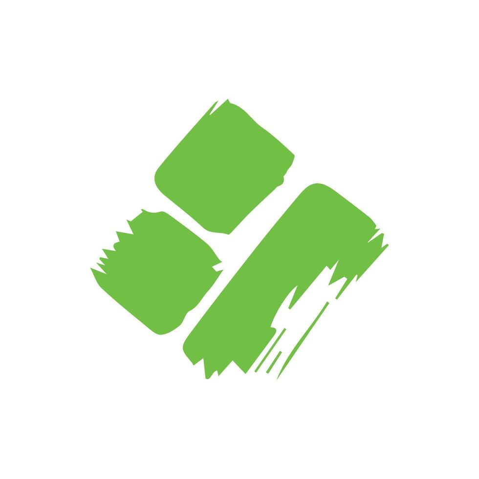 Green ink brush strokes isolated on white background. Grunge graphic elements. Dirty texture banners. Ink splatters. vector