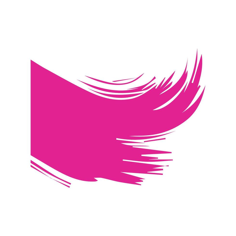 Pink ink brush strokes isolated on white background. Grunge graphic elements. Dirty texture banners. Ink splatters. vector