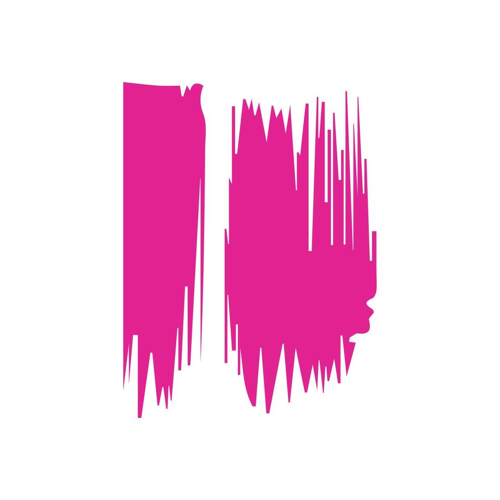Pink ink brush strokes isolated on white background. Grunge graphic elements. Dirty texture banners. Ink splatters. vector