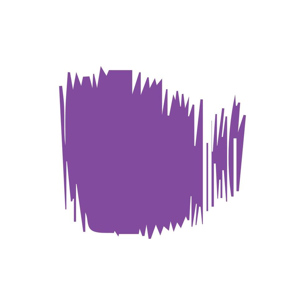 Purple ink brush strokes isolated on white background. Grunge graphic elements. Dirty texture banners. Ink splatters. vector