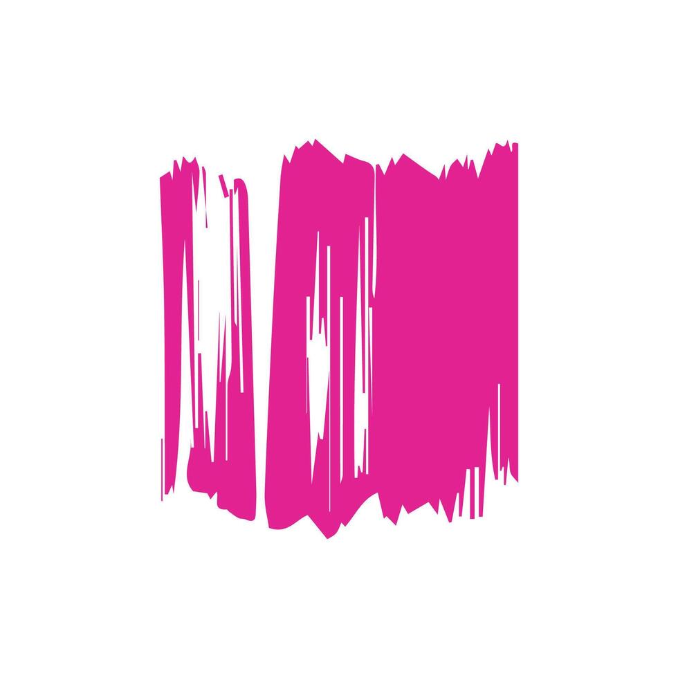 Pink ink brush strokes isolated on white background. Grunge graphic elements. Dirty texture banners. Ink splatters. vector