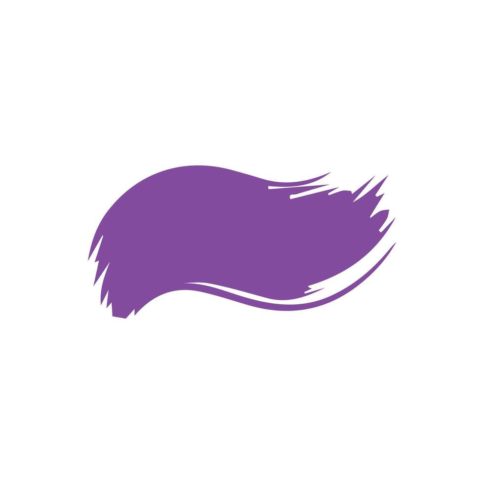 Purple ink brush strokes isolated on white background. Grunge graphic elements. Dirty texture banners. Ink splatters. vector