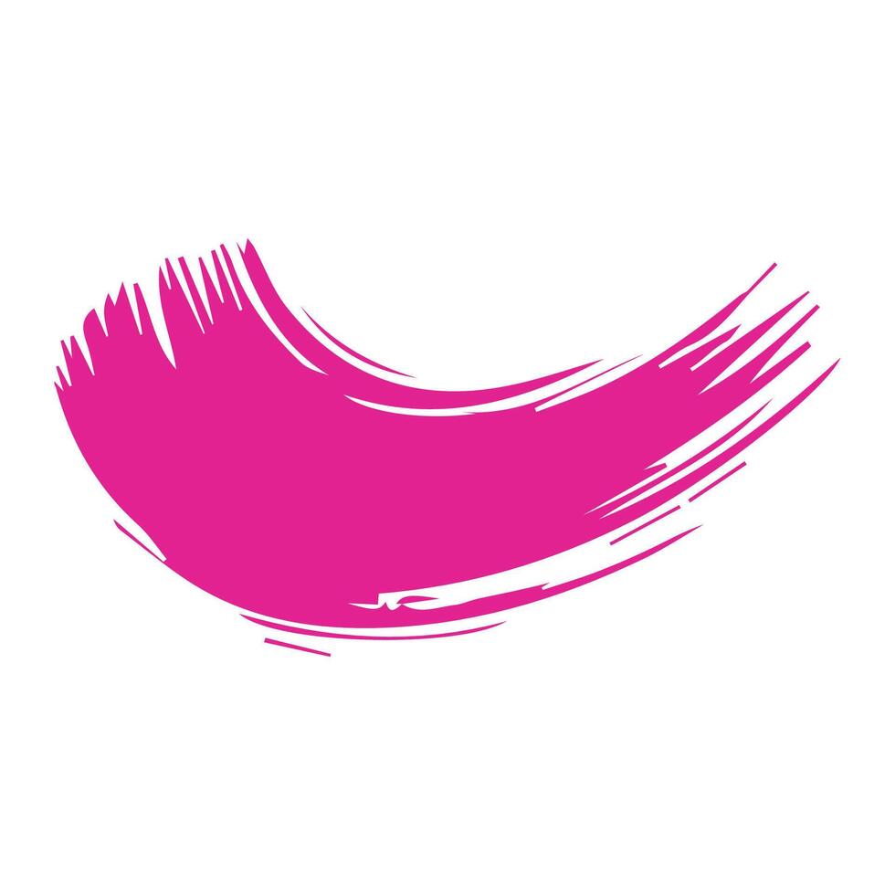 Pink ink brush strokes isolated on white background. Grunge graphic elements. Dirty texture banners. Ink splatters. vector