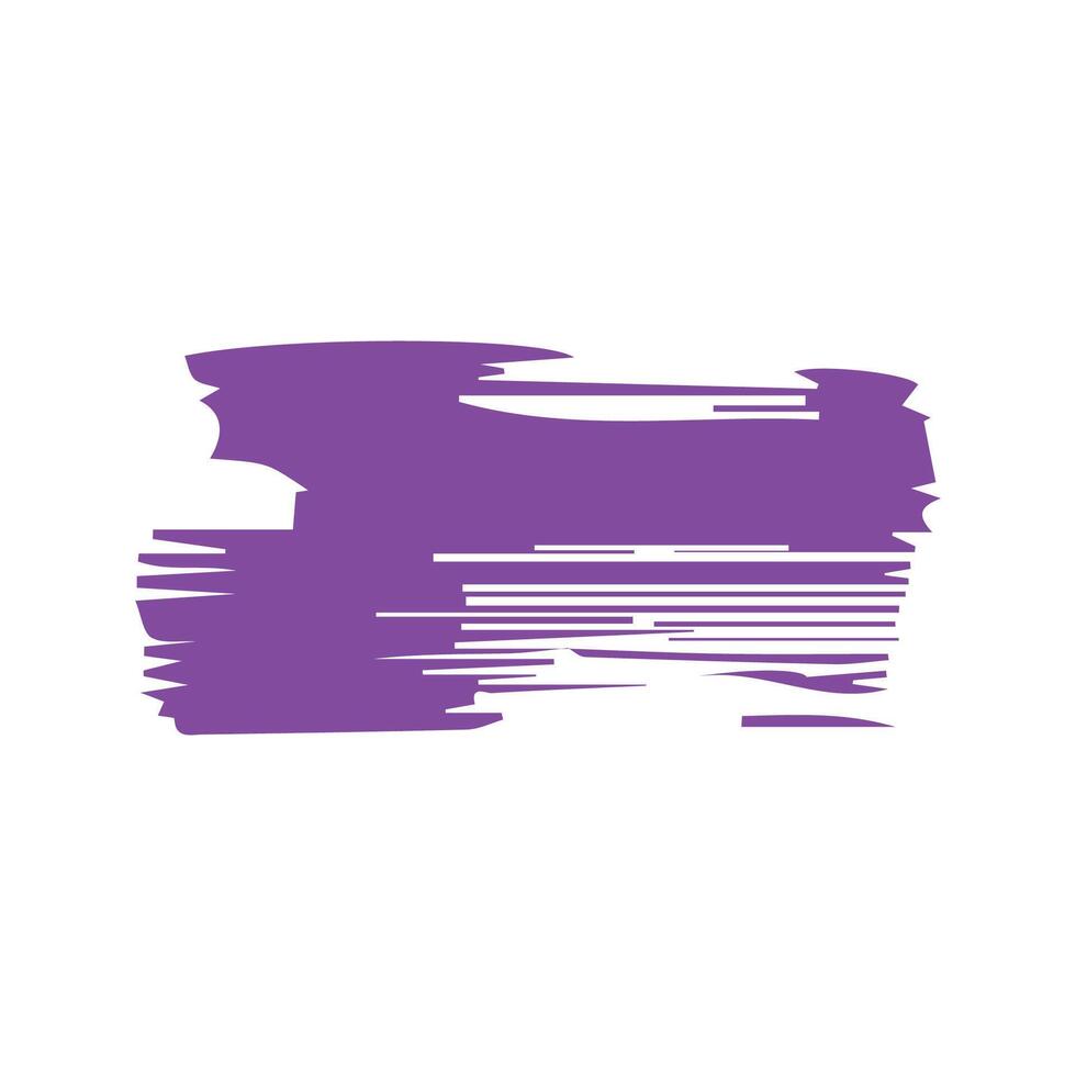 Purple ink brush strokes isolated on white background. Grunge graphic elements. Dirty texture banners. Ink splatters. vector