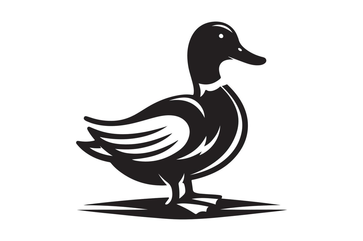 Duck Silhouette style white background vector