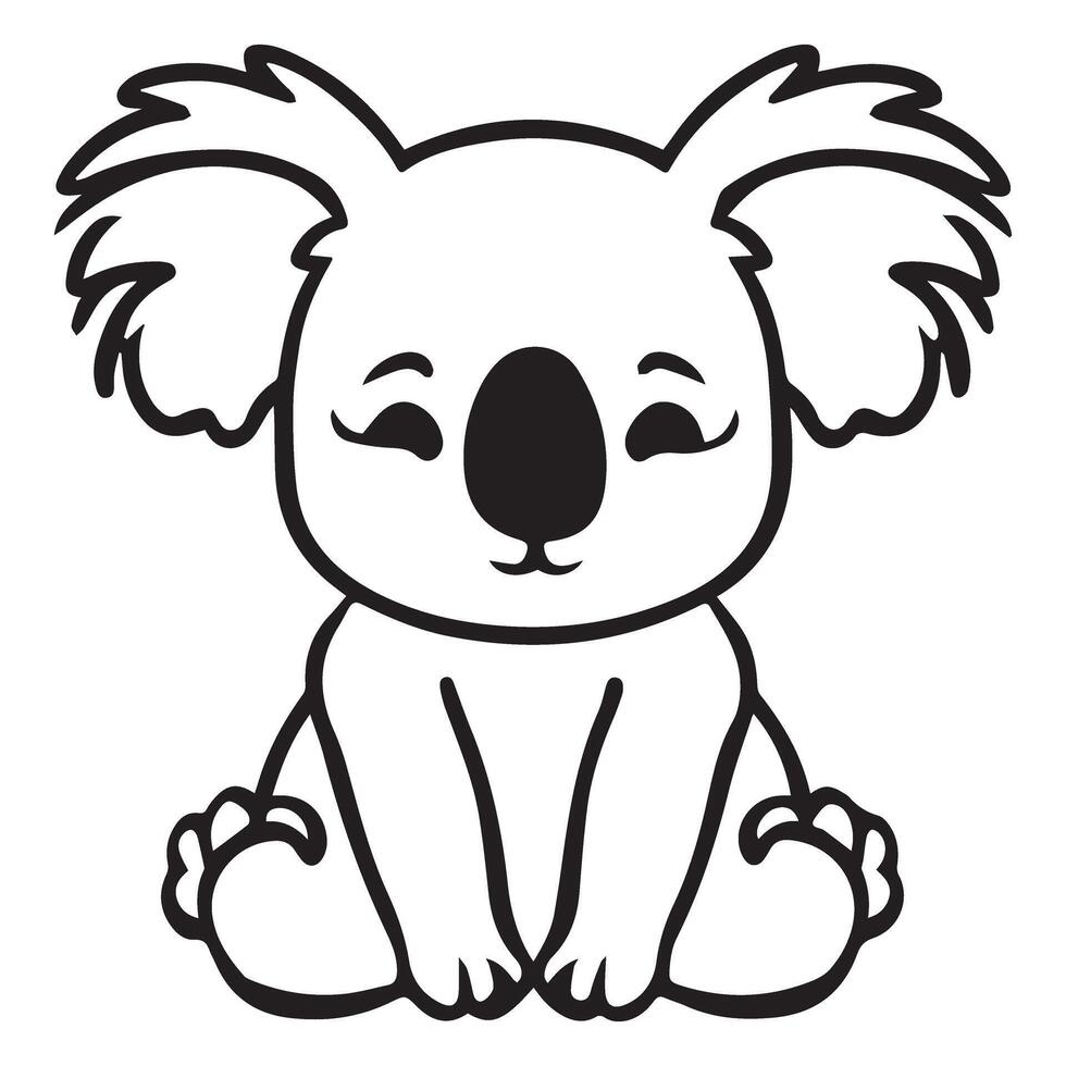 Koala Bear ' Silhouette style white background vector