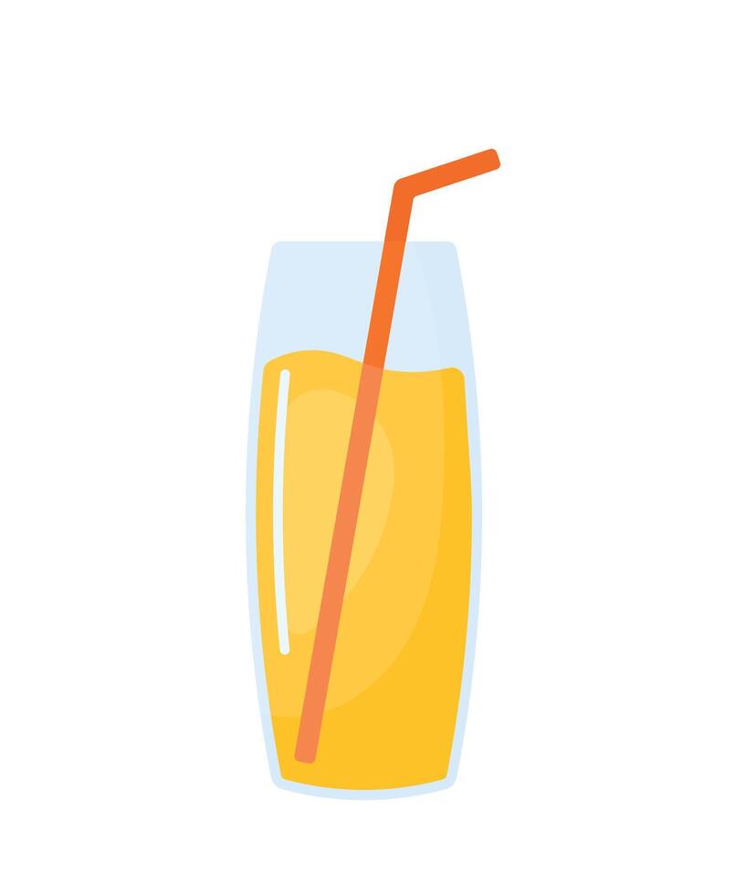 Orange Juice in Flat Icon Summer Drink and Beverage Illustration vector