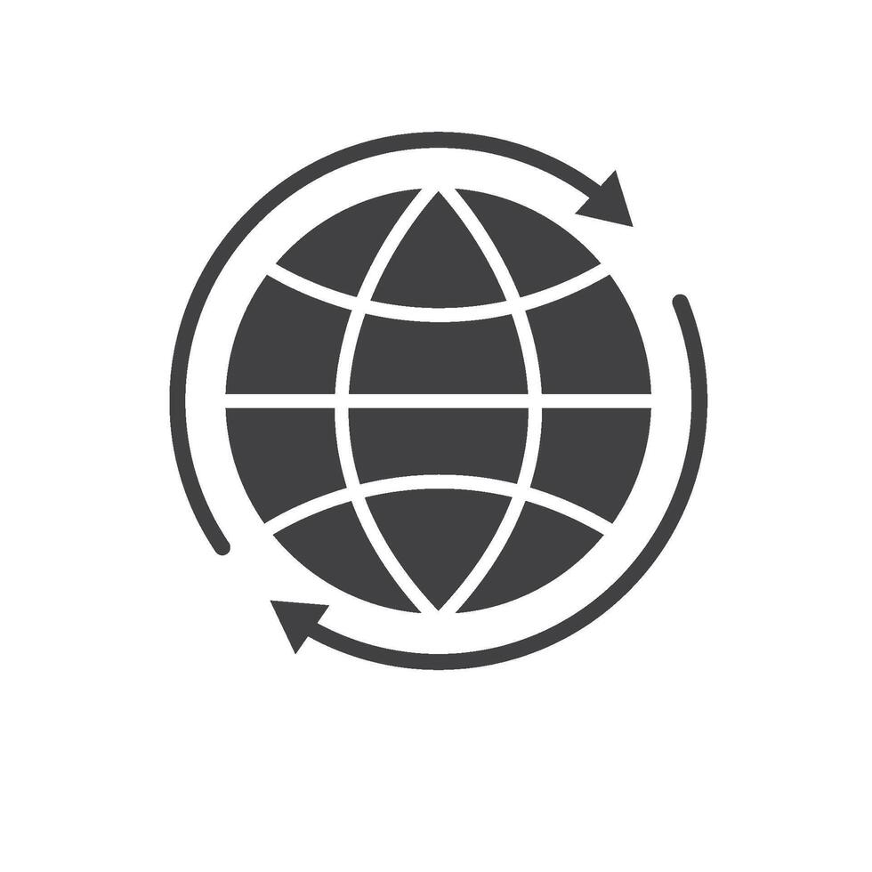 rotation globe icon concept design template vector