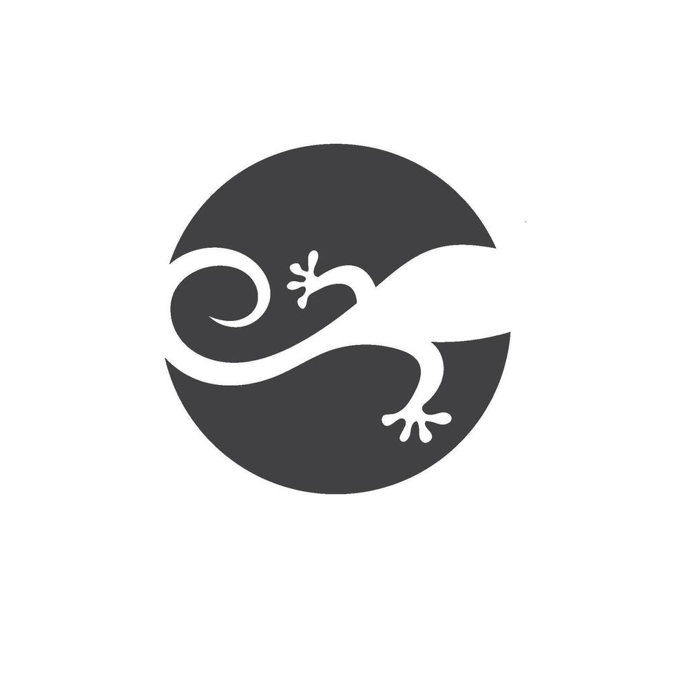 black gecko icon element design template vector