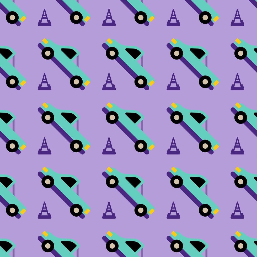 Seamless pattern with car vehicles cartoon vector