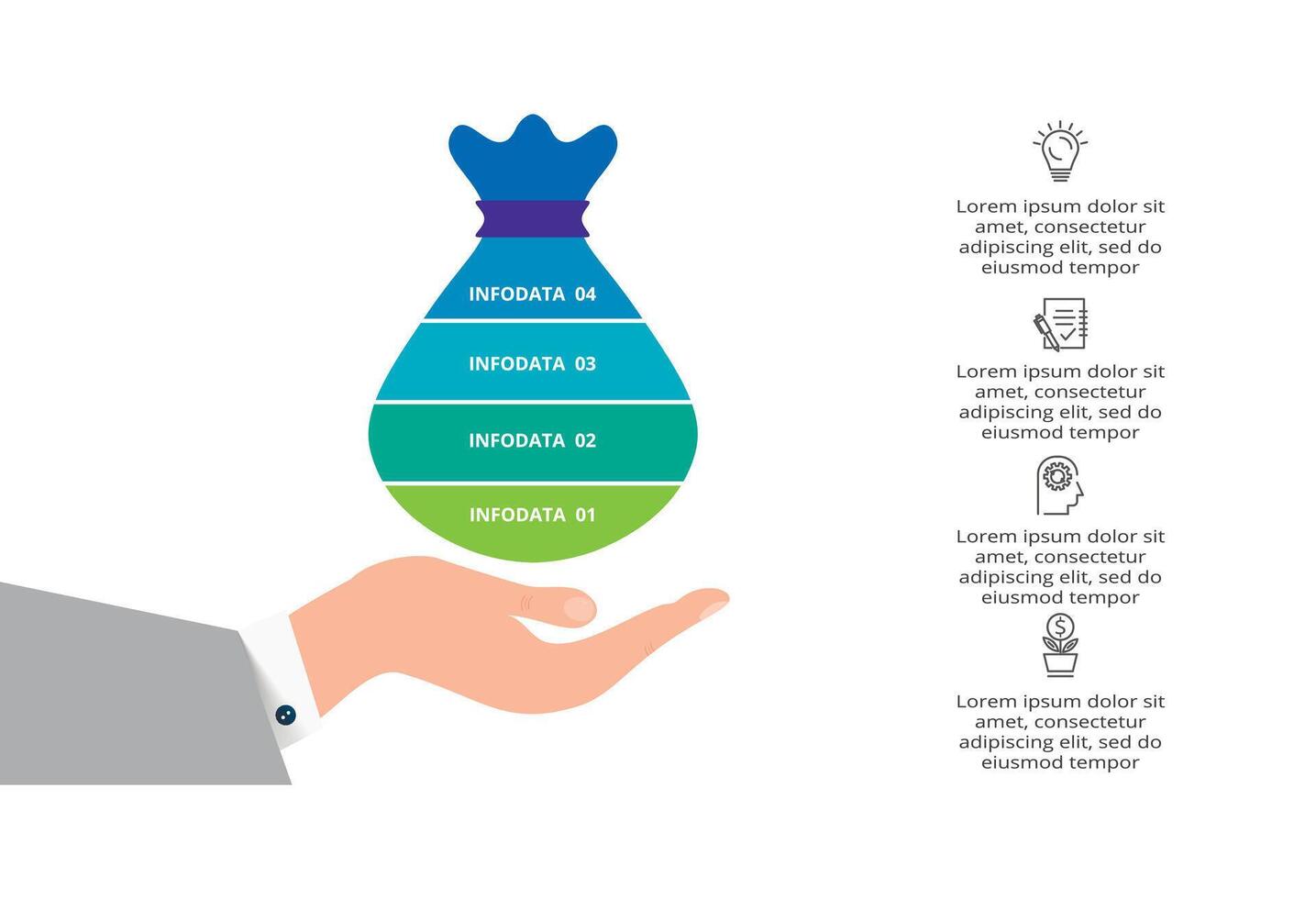 Creative concept for infographic with 4 steps, options, parts or processes. Business data visualization. vector