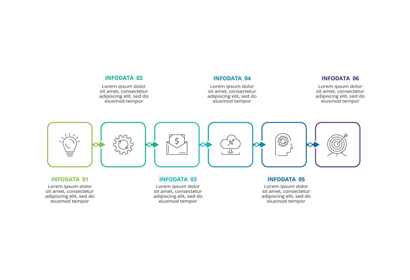 Line infographic with 5 steps, options, parts or processes. Business data visualization vector