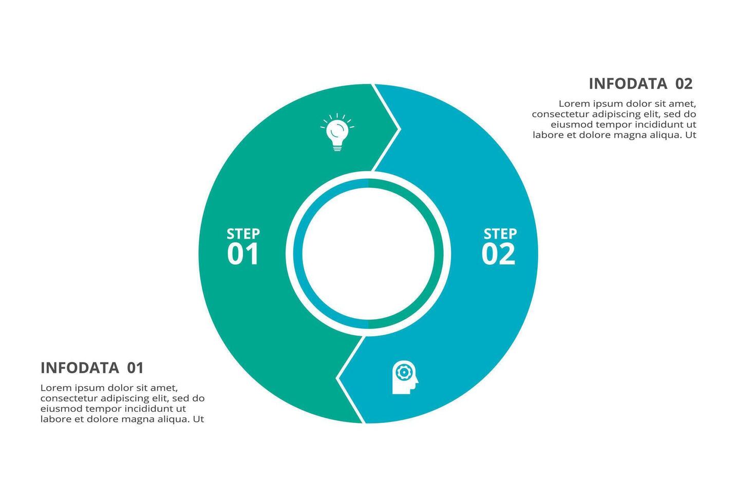 Creative concept for infographic with 2 steps, options, parts or processes. Business data visualization. vector
