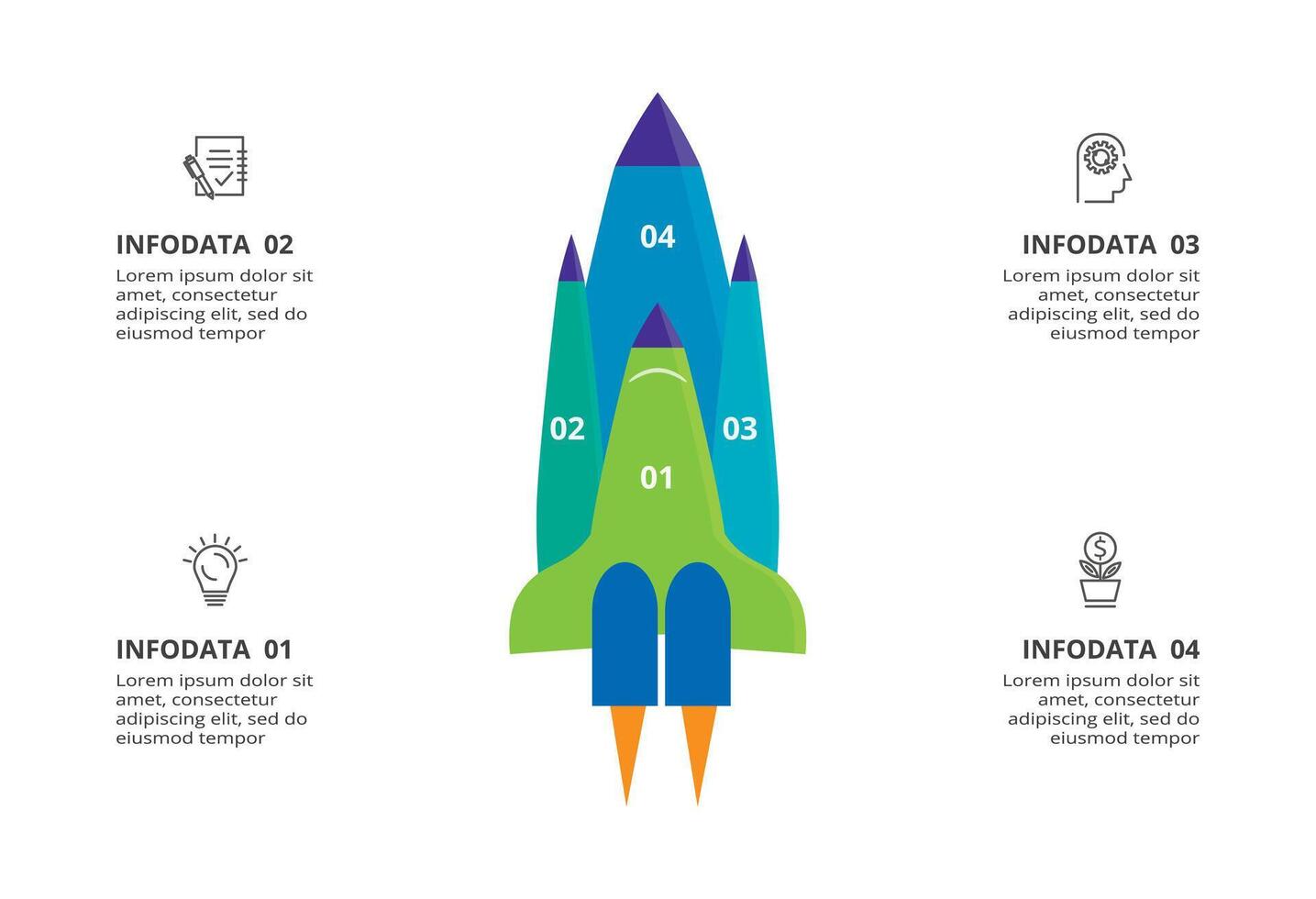 Creative concept for infographic with 4 steps, options, parts or processes. Business data visualization. vector