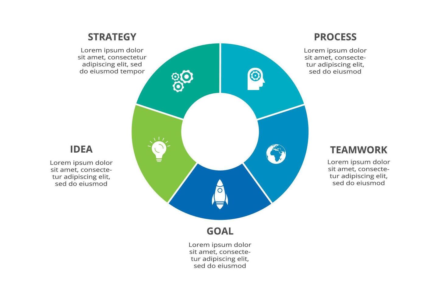 Creative concept for infographic with 5 steps, options, parts or processes. Business data visualization. vector