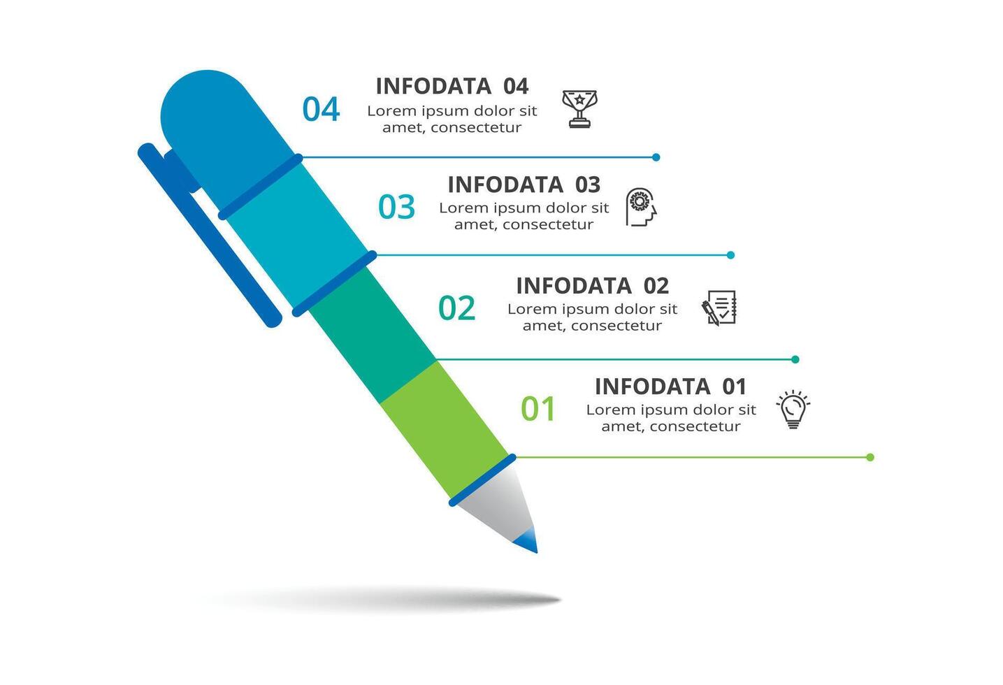 Creative concept for infographic with 4 steps, options, parts or processes. Business data visualization. vector