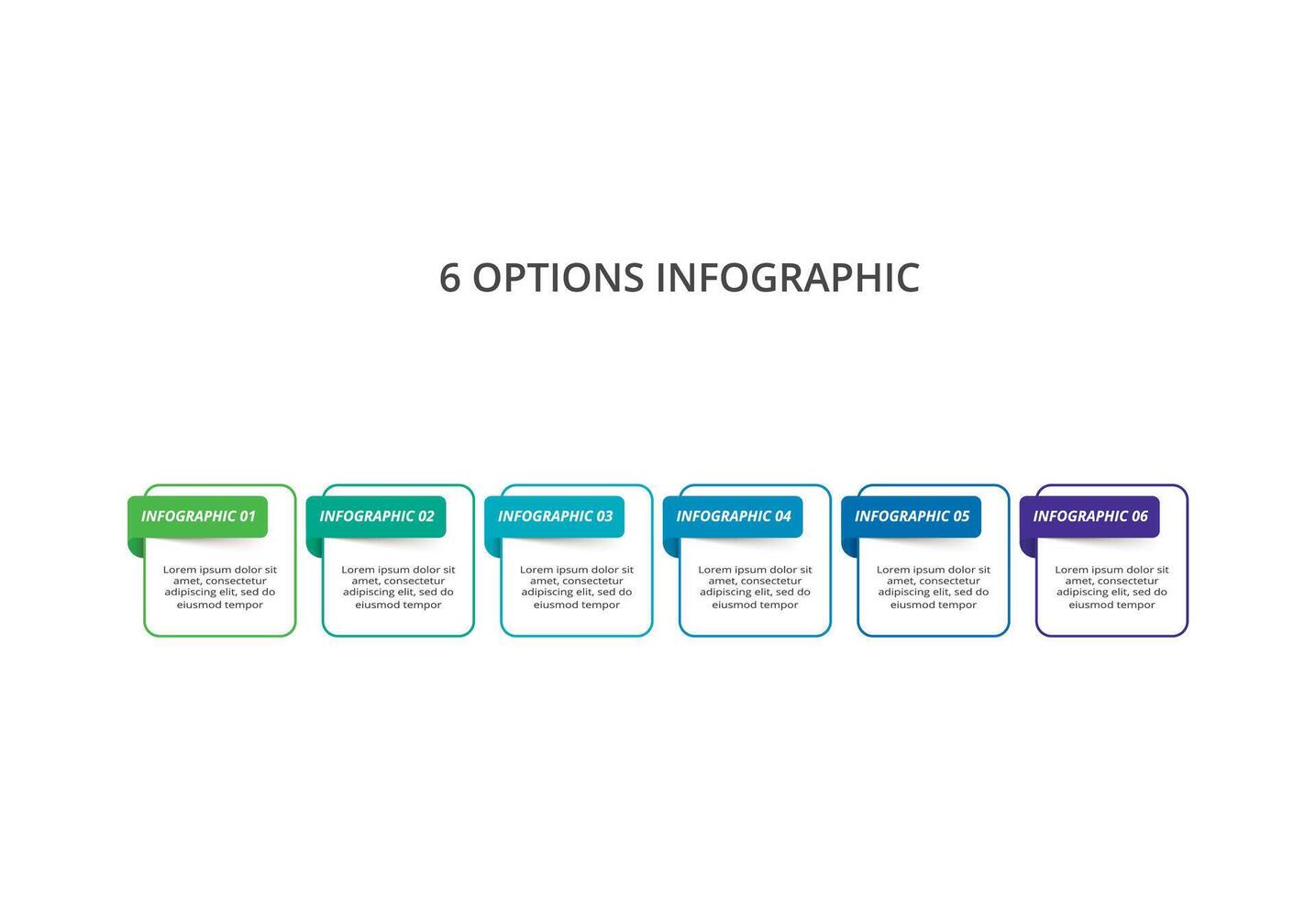 Line infographic with 6 steps, options, parts or processes. Business data visualization vector