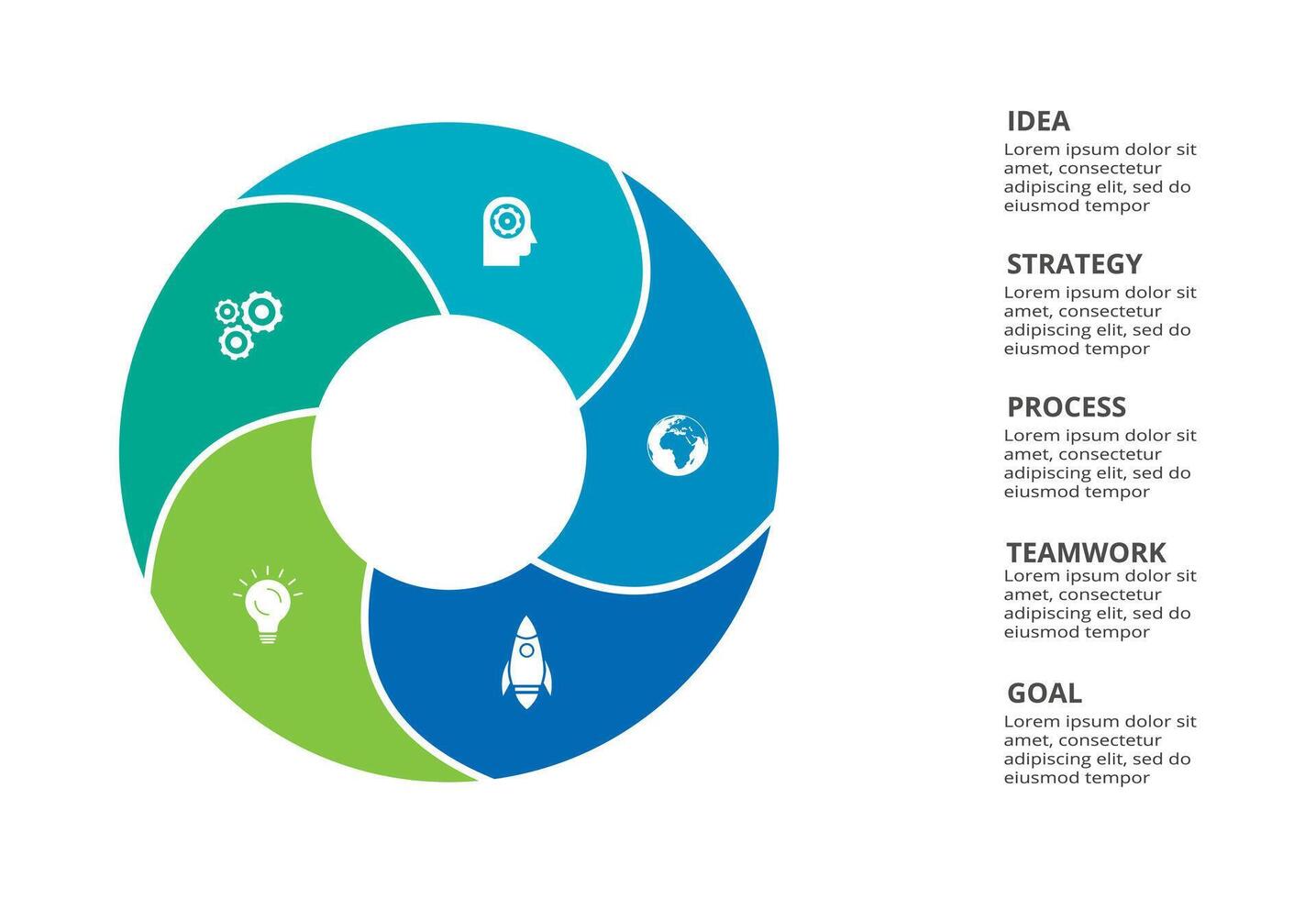 Creative concept for infographic with 5 steps, options, parts or processes. Business data visualization. vector
