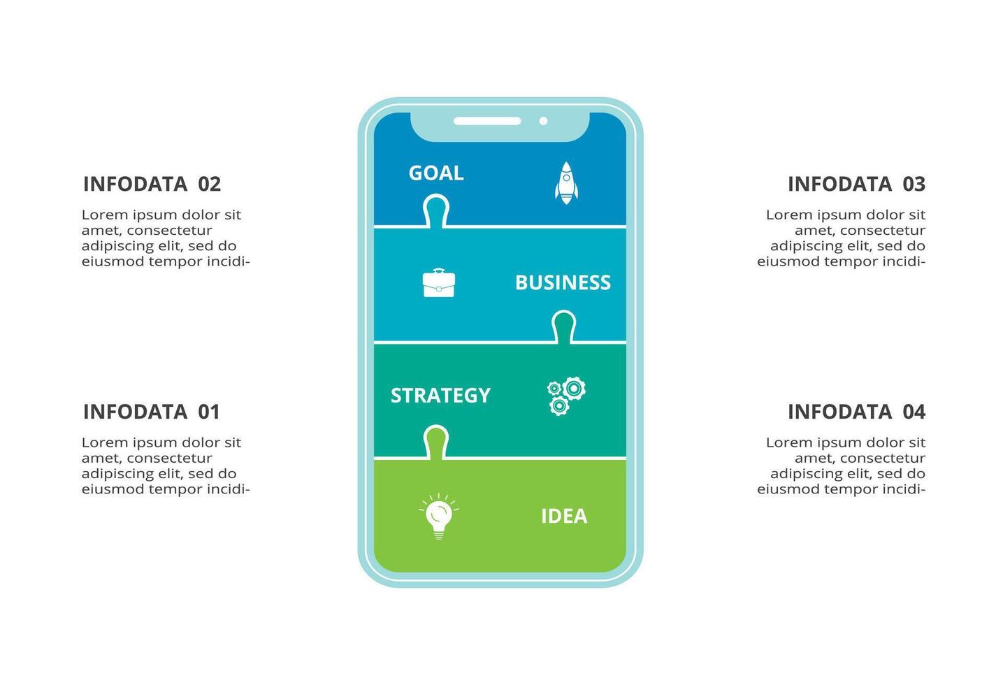 Creative concept for infographic with 4 steps, options, parts or processes. Business data visualization. vector