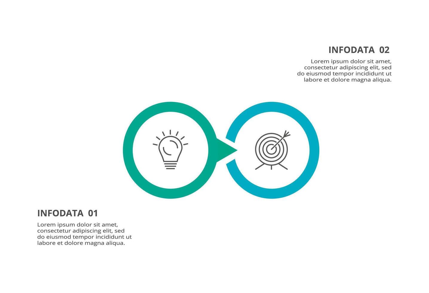 Creative concept for infographic with 2 steps, options, parts or processes. Business data visualization. vector