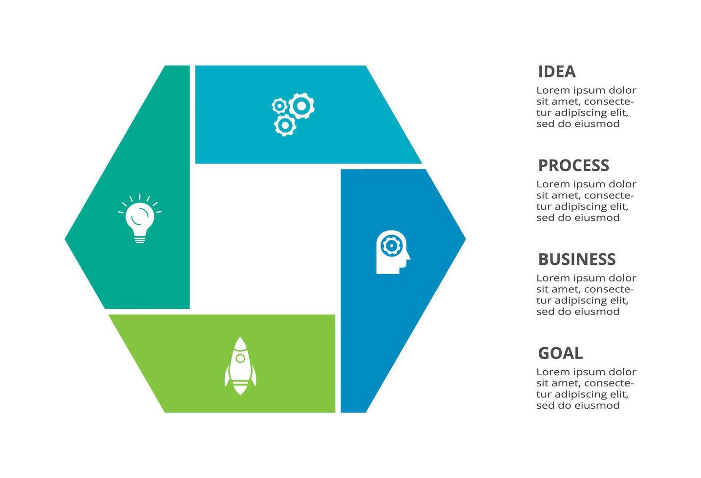 Creative concept for infographic with 4 steps, options, parts or processes. Business data visualization. vector