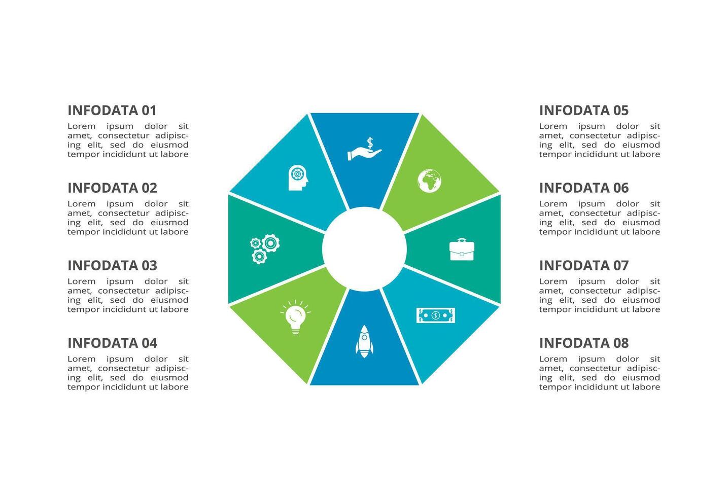 Creative concept for infographic with 8 steps, options, parts or processes. Business data visualization. vector
