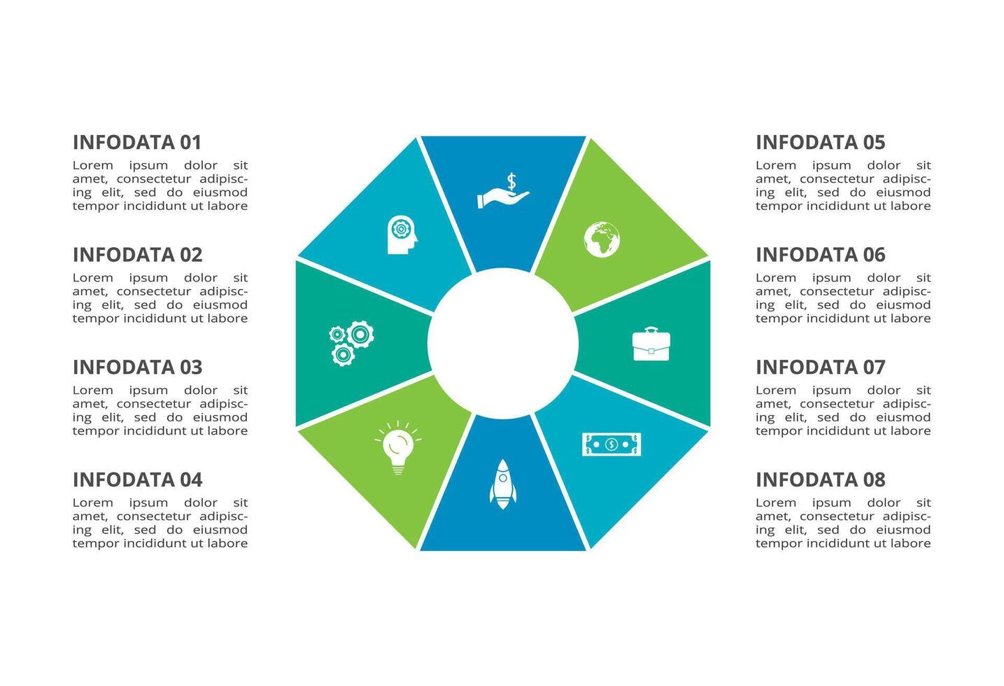 Creative concept for infographic with 8 steps, options, parts or processes. Business data visualization. vector