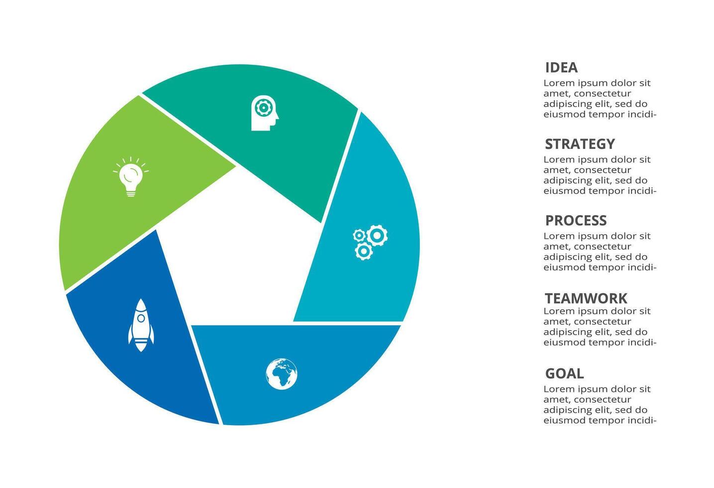 Creative concept for infographic with 5 steps, options, parts or processes. Business data visualization. vector